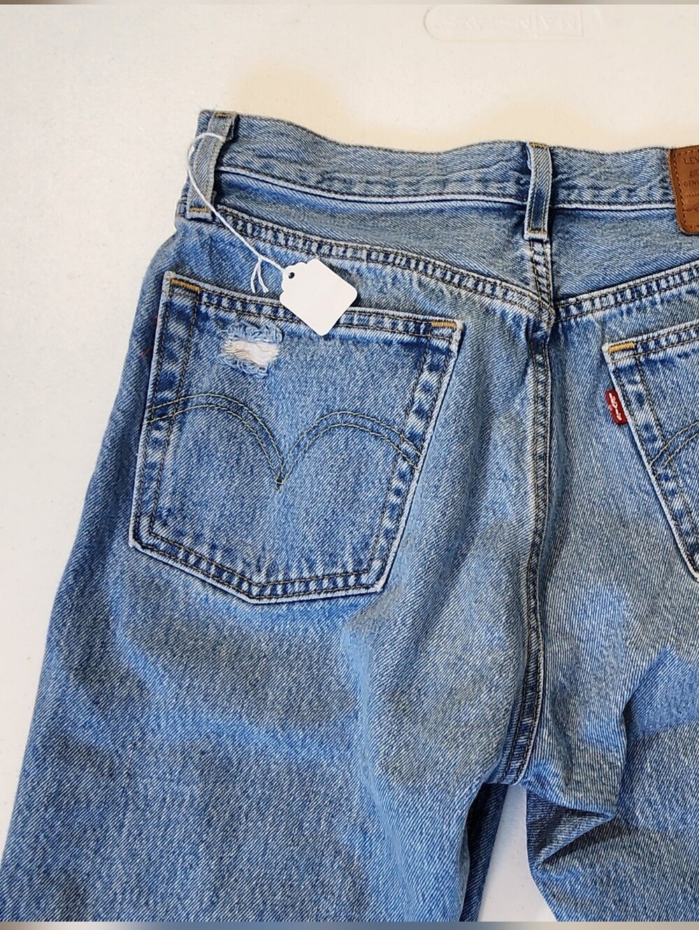 Distressed Light Blue Ripped Jeans - Picture 2 of 4